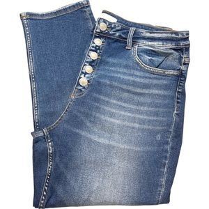Vervet Women’s size 14 button fly cotton denim skinny blue jeans